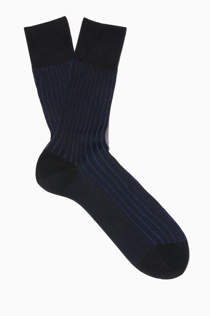 

Black & Blue Shadow Striped Socks