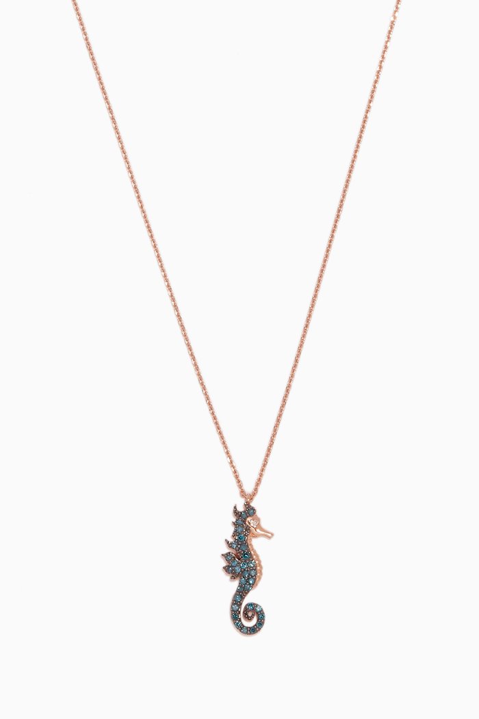

Rose-Gold & Blue-Diamond Seahorse Necklace