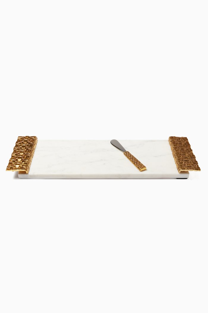 

Palm Cheese Board With Spreader, White
