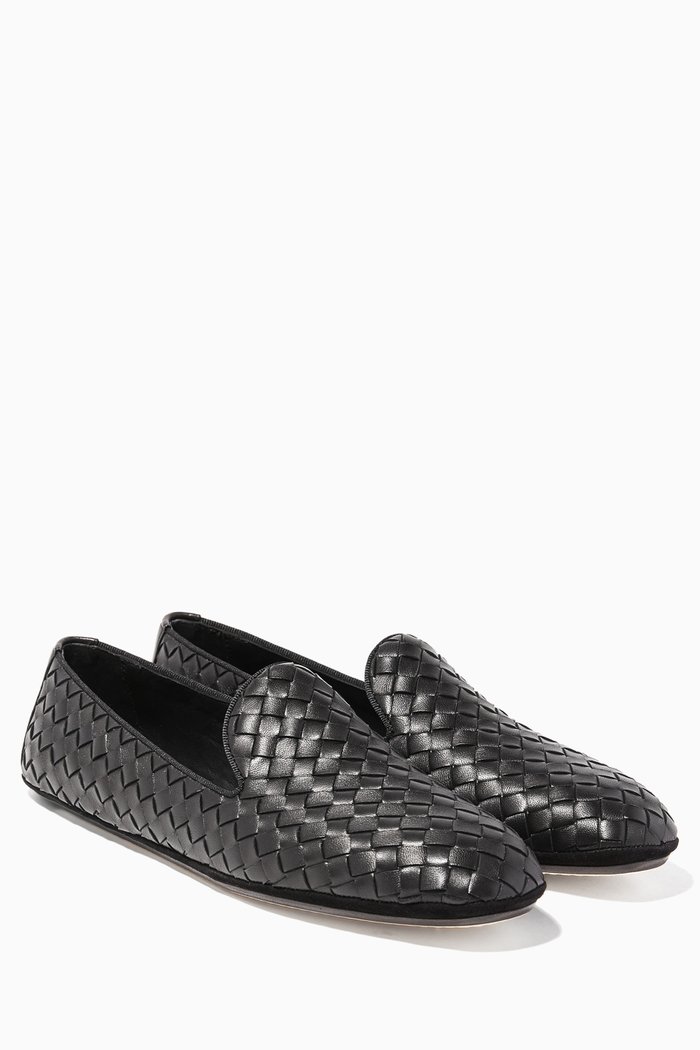 

Black Intrecciato Fiandra Slippers