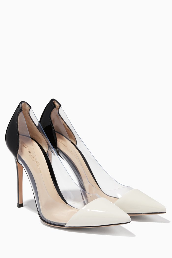 

Monochrome Patent Plexi Pumps, White