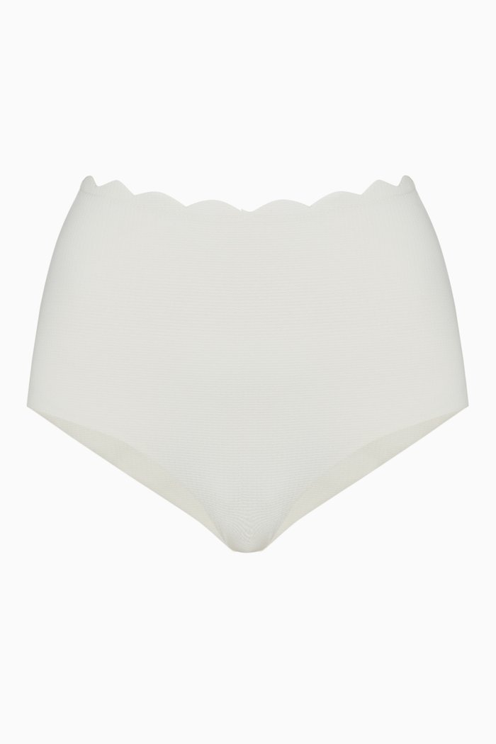 

Palm Springs Bikini Bottoms in Textured Nylon, White