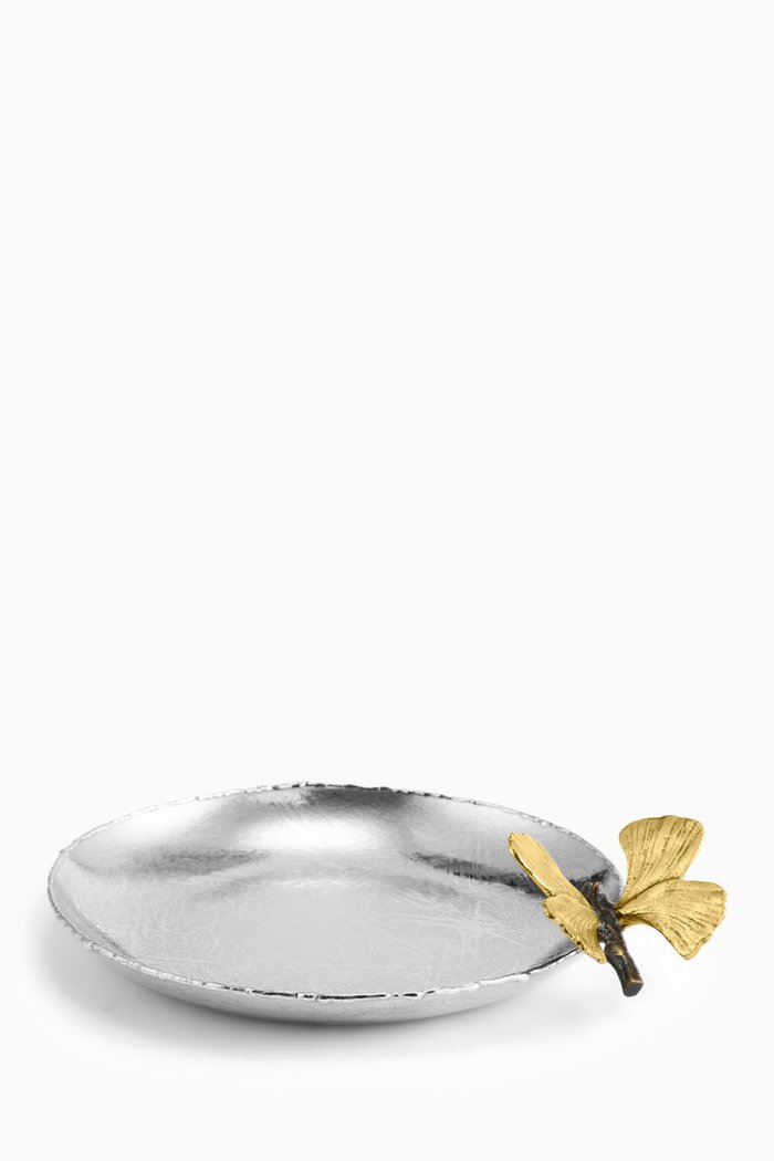

Butterfly Gingko Round Trinket Tray, Multicolour