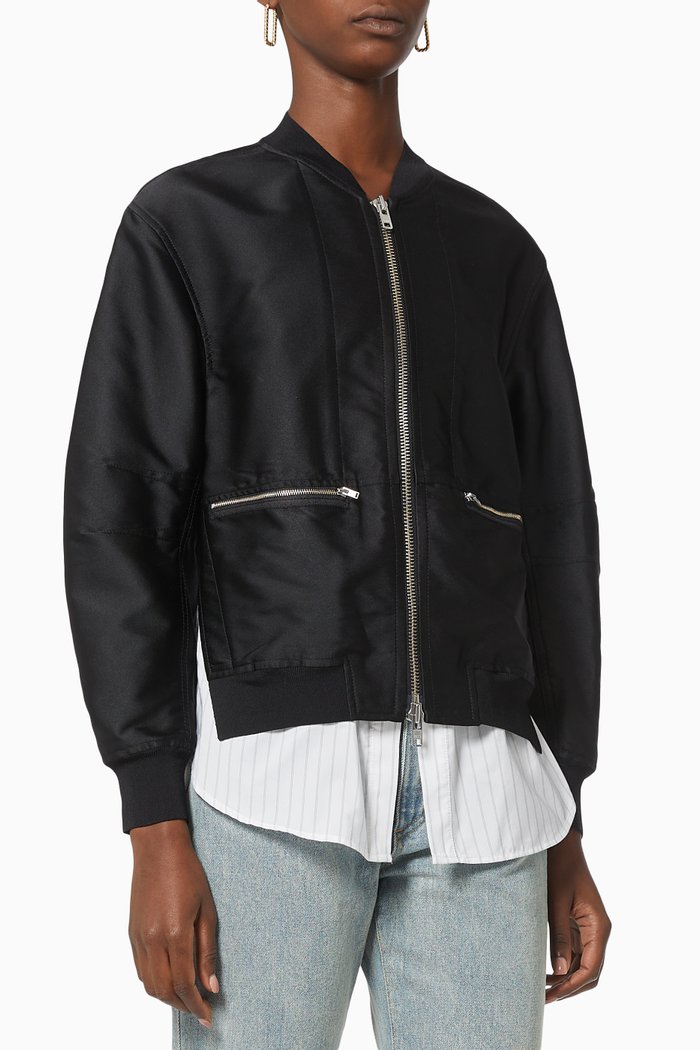 

Layered Bomber Jacket, Black