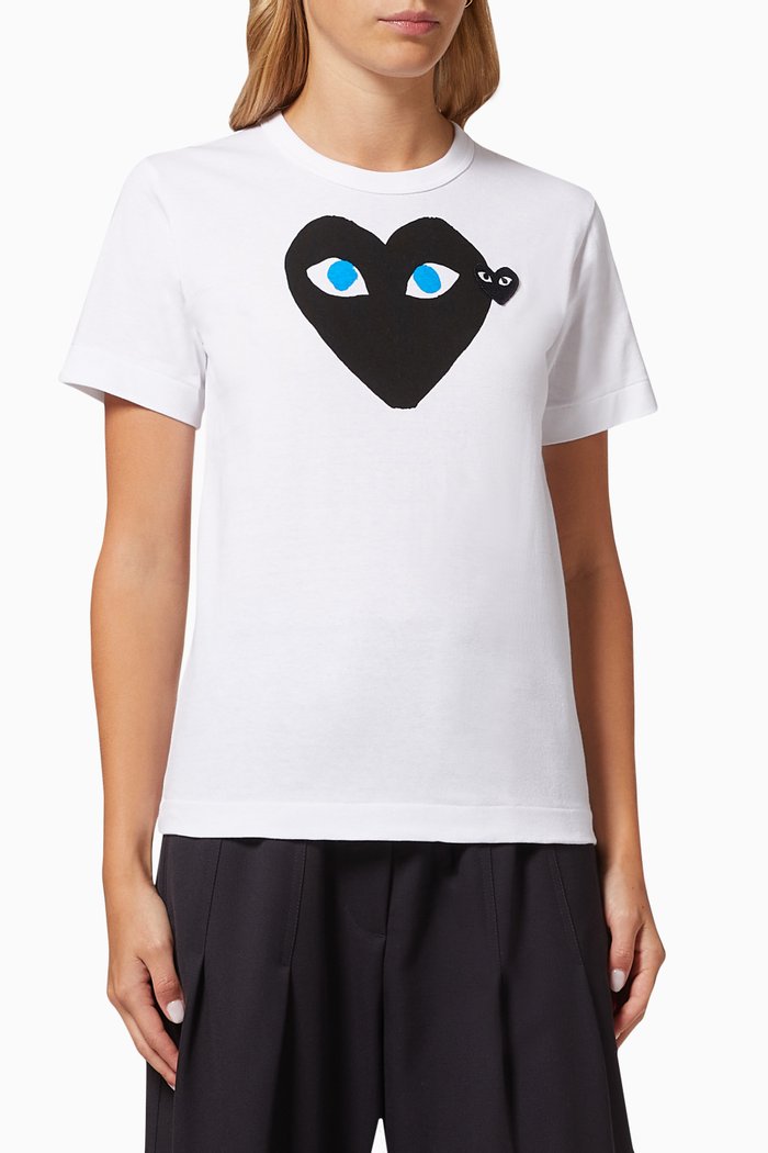 

Double Heart T-shirt in Cotton, White