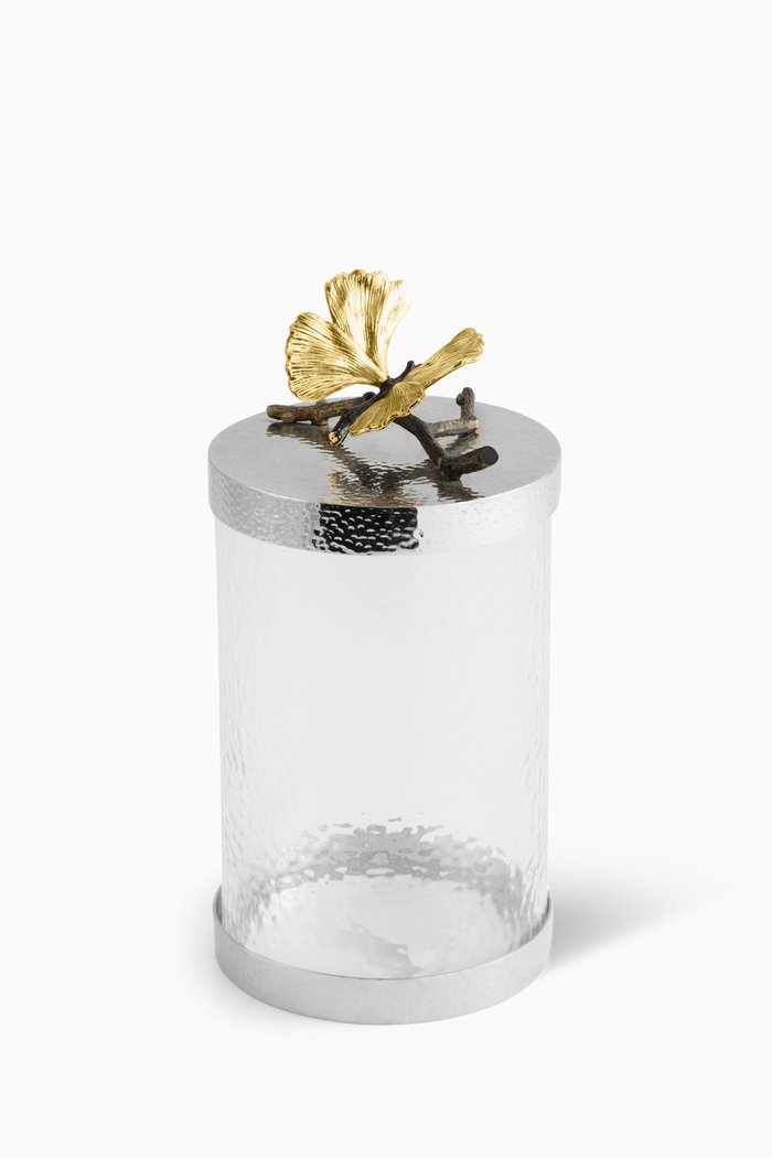 

Medium Butterfly Gingko Canister, Silver