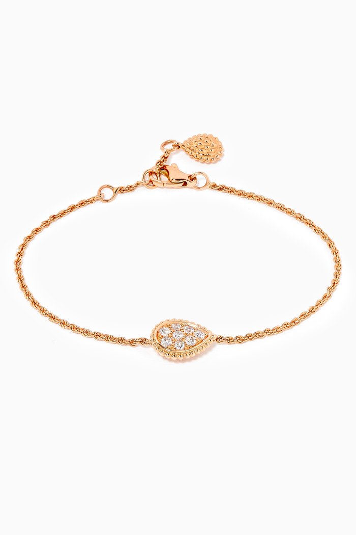 

Serpent Bohème Bracelet with Pavé Diamonds in 18kt Rose Gold, S Motif