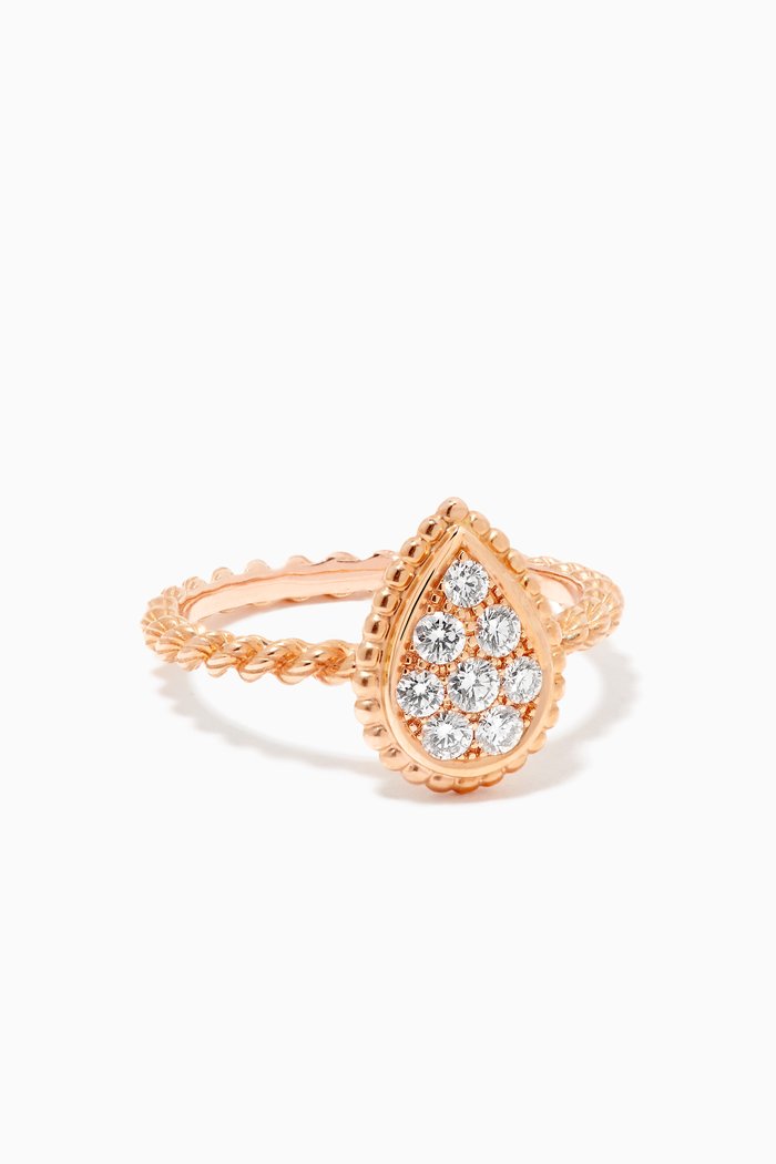 

Serpent Bohème S Motif Diamond Ring in 18kt Rose Gold, Multicolour