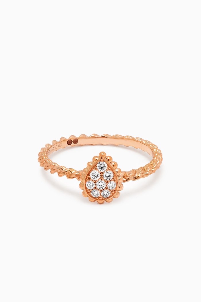 

Serpent Bohème XS Motif Diamond Ring in 18kt Rose Gold, Multicolour