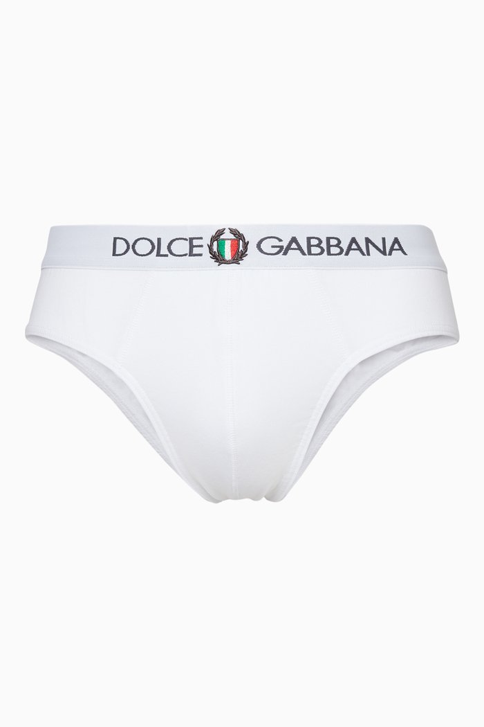 White Sports Crest Logo Brando Briefs