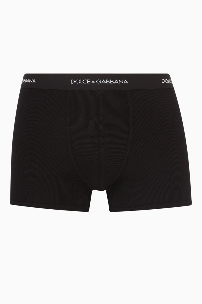 

Mini Logo Boxers in Cotton Jersey, Black