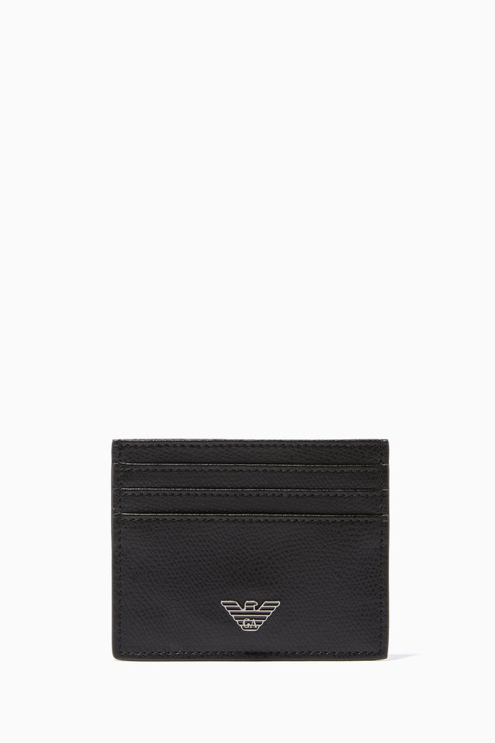 Black Logo Leather Cardholder