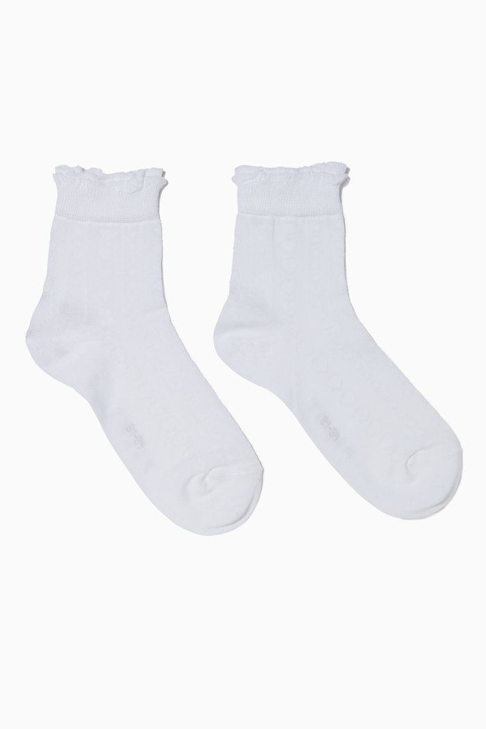 

White Romantic Net Kids Socks