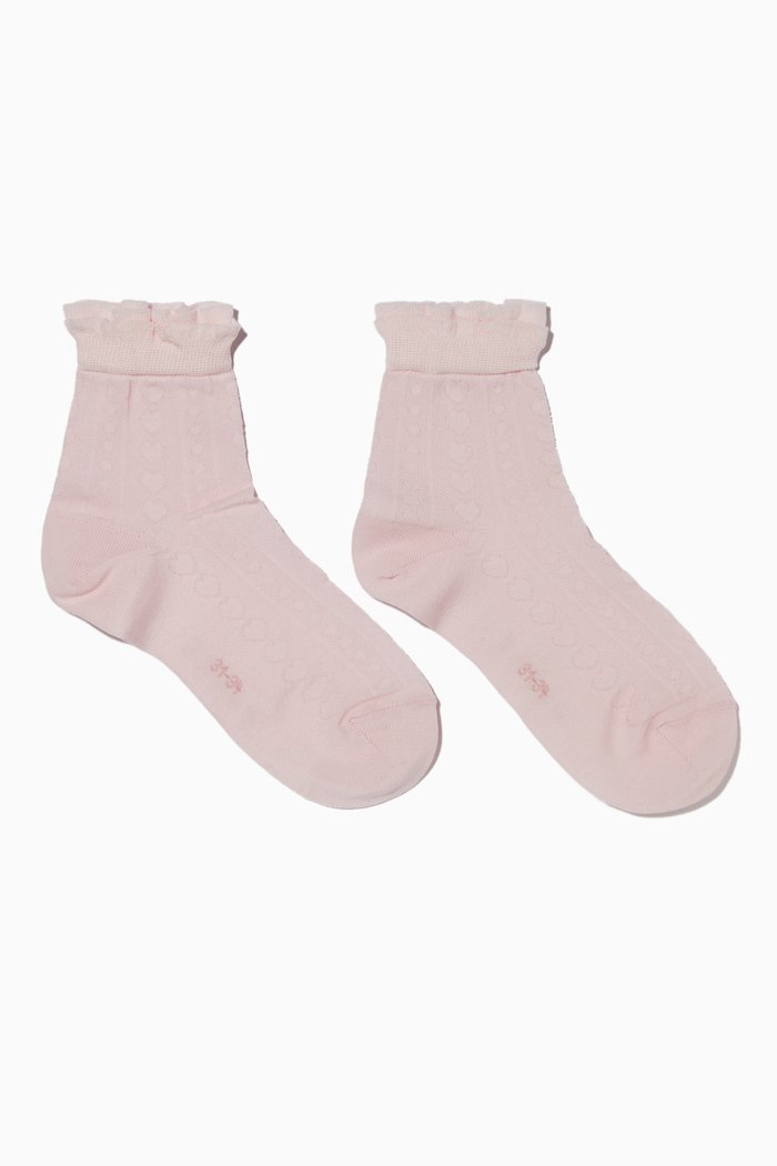 Light-Pink Romantic Net Kids Socks