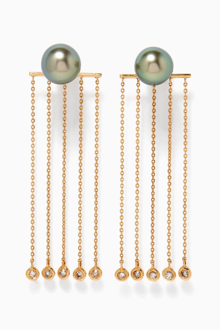 

Zoja Pearl Earrings with Diamonds in 18kt Yellow Gold