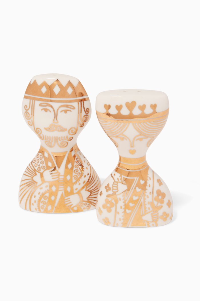 

King & Queen Salt & Pepper Shakers, Multicolour