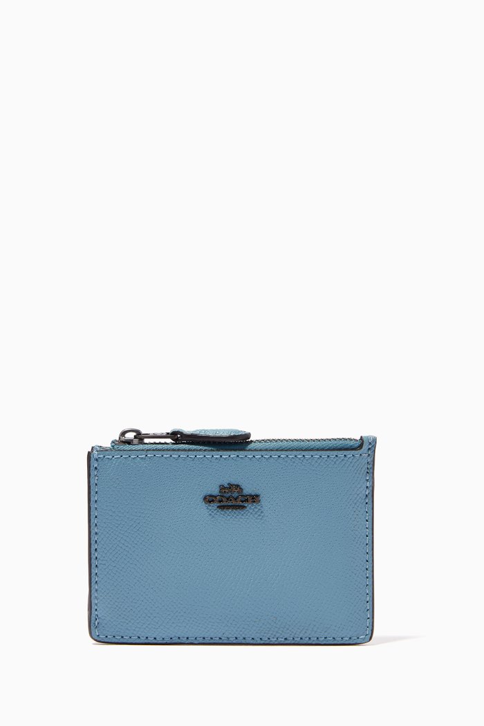 

Mini Skinny ID Case in Crossgrain Leather, Blue