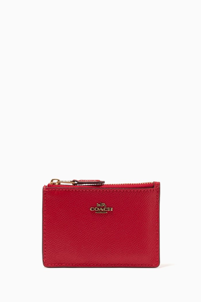 

Mini Skinny ID Case in Crossgrain Leather, Red