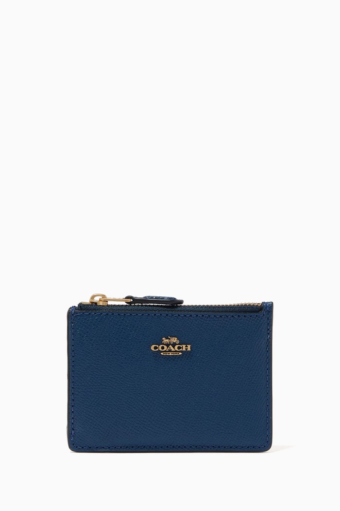 

Mini Skinny ID Case in Crossgrain Leather, Blue