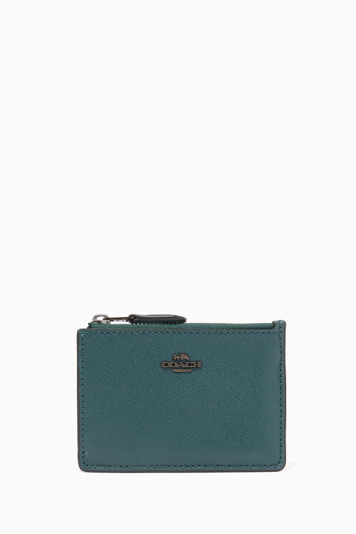 

Mini Skinny ID Case in Crossgrain Leather, Green