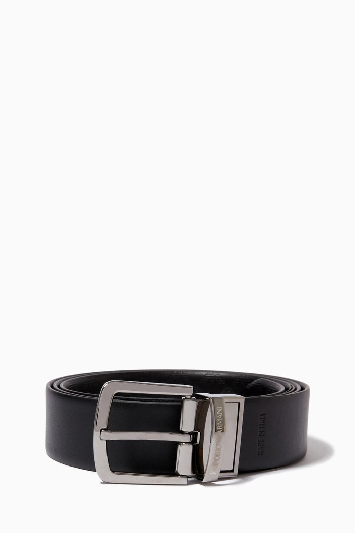 

All-Over Logo Reversible Belt, Black