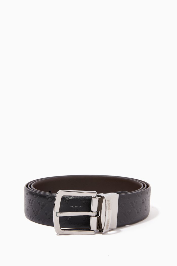 

All-Over Logo Reversible Belt, Black