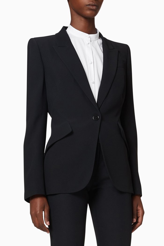 

Leaf Crepe Jacket, Black