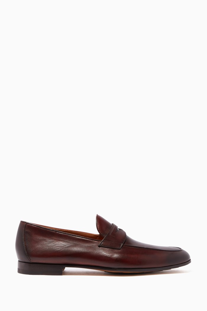 

Dark-Brown Leather Penny Loafers