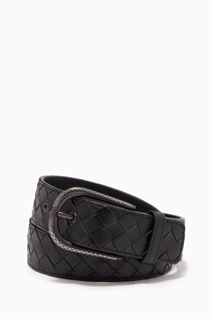 

Intrecciato Belt in Nappa, Black