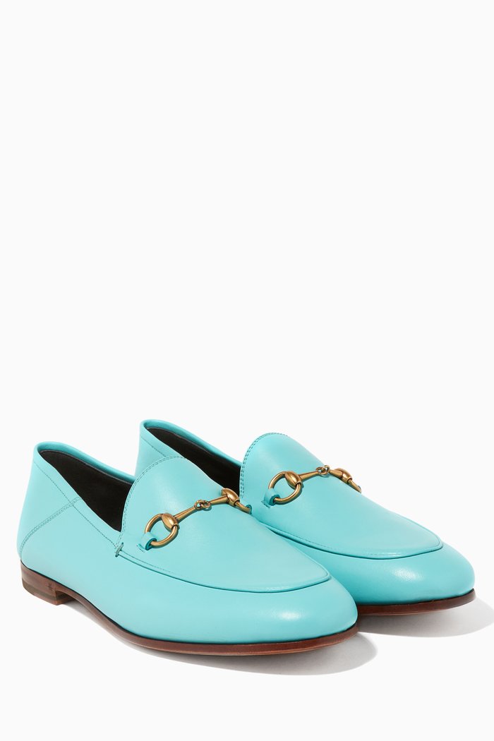 

Light-Blue Brixton Leather Loafers