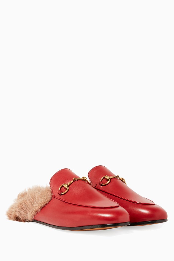 

Red Leather Princetown Loafers