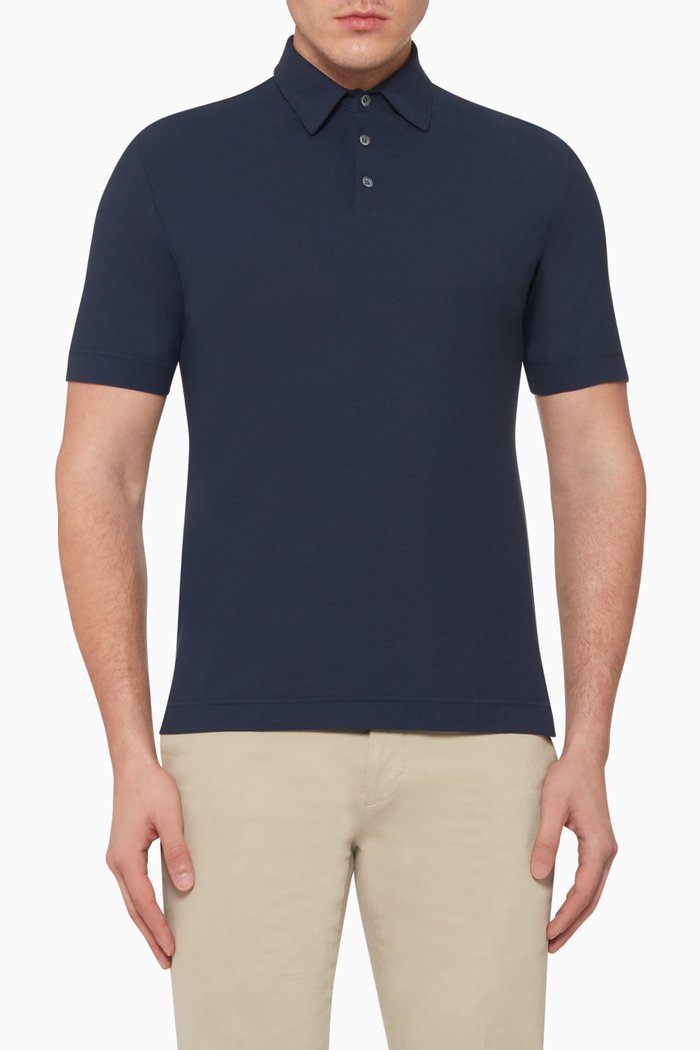 

Ice Cotton Jersey Polo T-Shirt, Blue