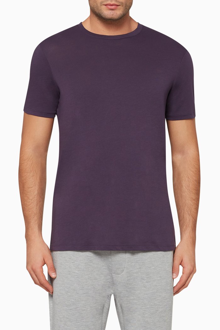 

Pima Cotton Crewneck T-Shirt, Purple
