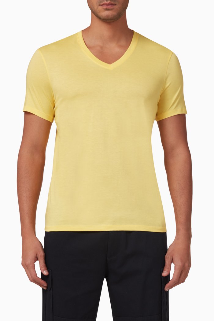 

Pima V-Neck T-Shirt in Cotton, Yellow