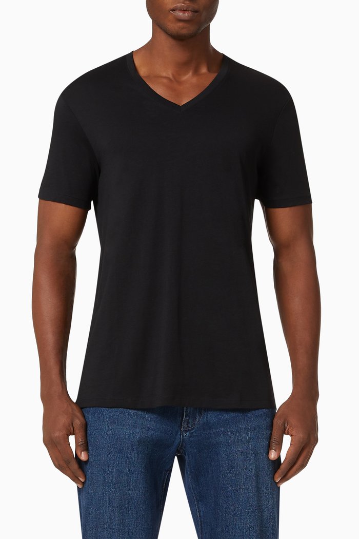 

Pima Cotton V-Neck T-Shirt, Black
