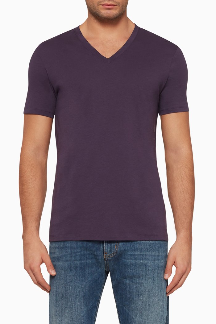 

Pima Cotton V-Neck T-Shirt, Purple