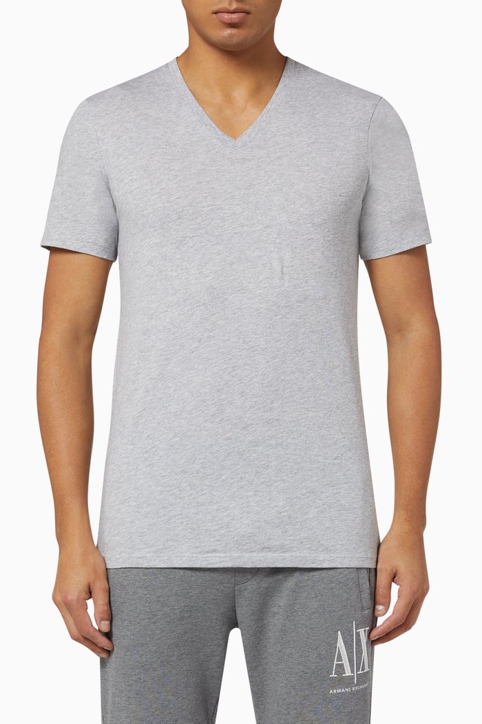 

Pima Cotton V-Neck T-Shirt, Grey