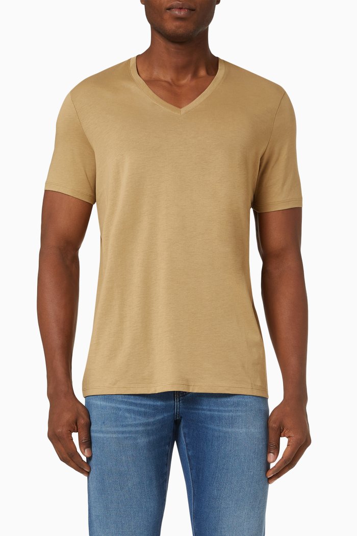 

V-neck T-shirt in Pima Cotton, Neutral