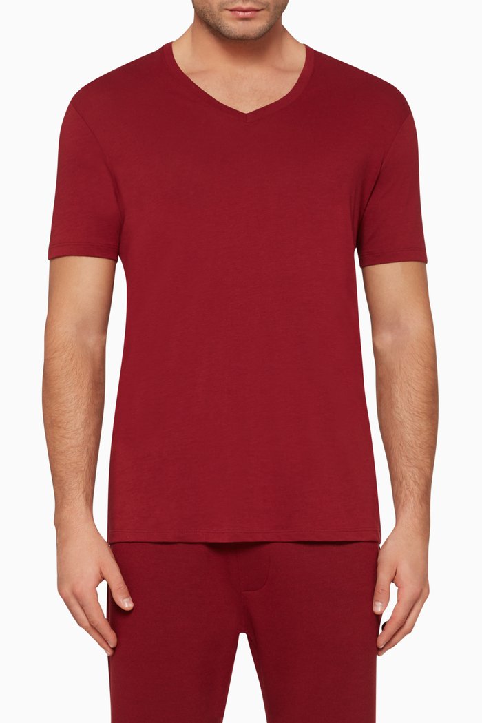 

Pima Cotton V-Neck T-Shirt, Red