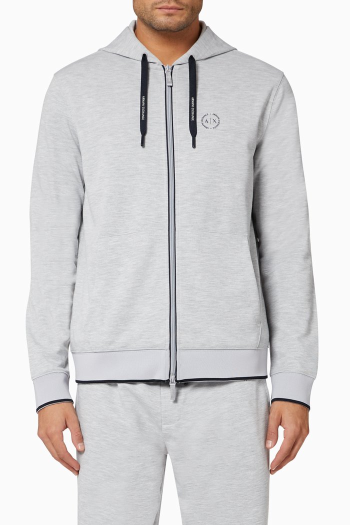 

Circle Logo Cotton Viscose Hoodie, Grey