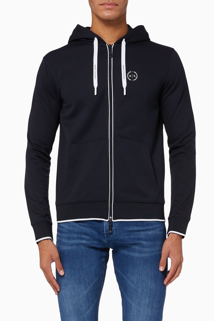 

Circle Logo Cotton Viscose Hoodie, Blue