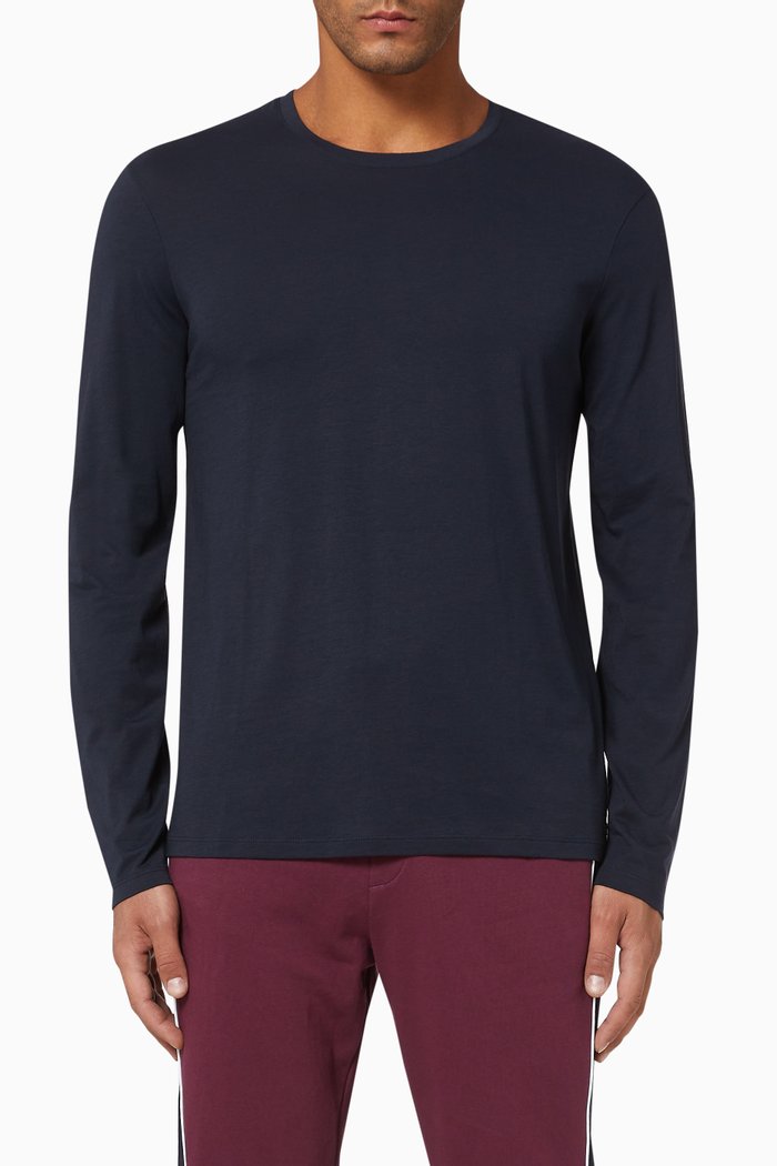 

Long Sleeve Pima Cotton T-Shirt, Blue