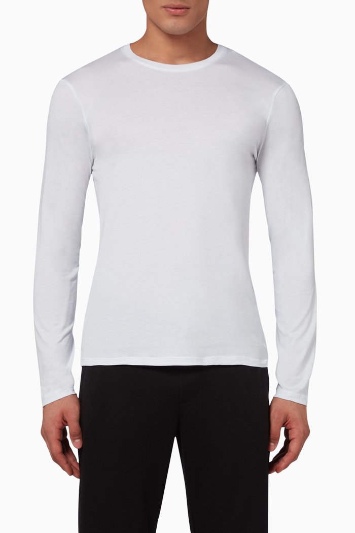 

Long Sleeve Pima Cotton T-Shirt, White