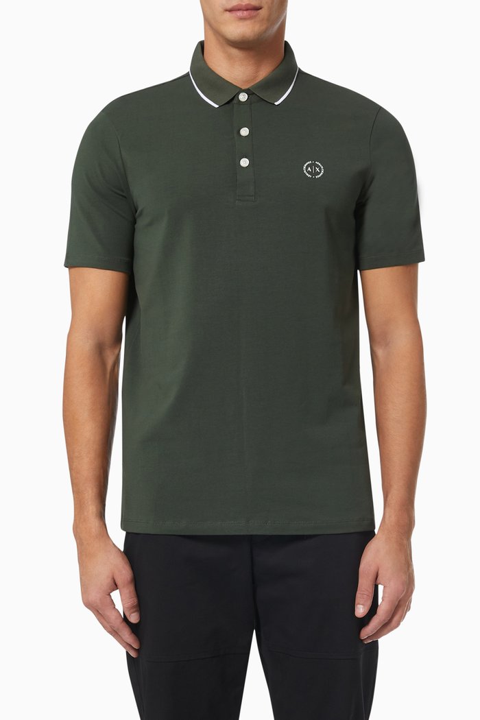 

Circle Logo Polo Shirt in Jersey, Green