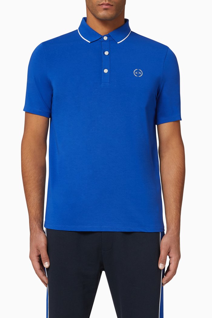 

Circle Logo Jersey Polo Shirt, Blue