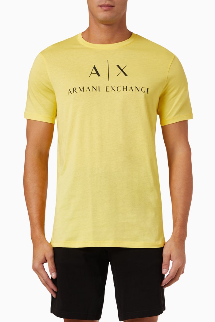 

Logo Print Crewneck T-shirt, Yellow