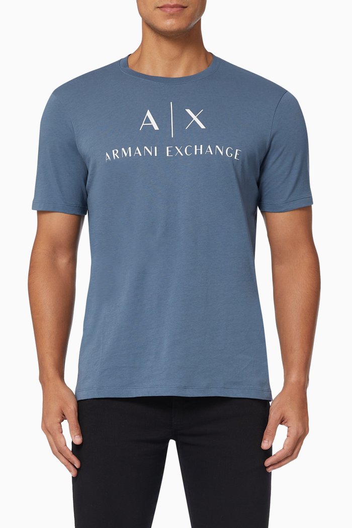 

Logo Print Crewneck T-Shirt, Blue