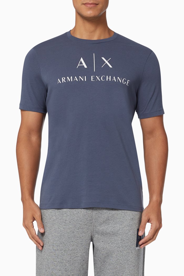 

Logo Print Crewneck T-Shirt, Blue