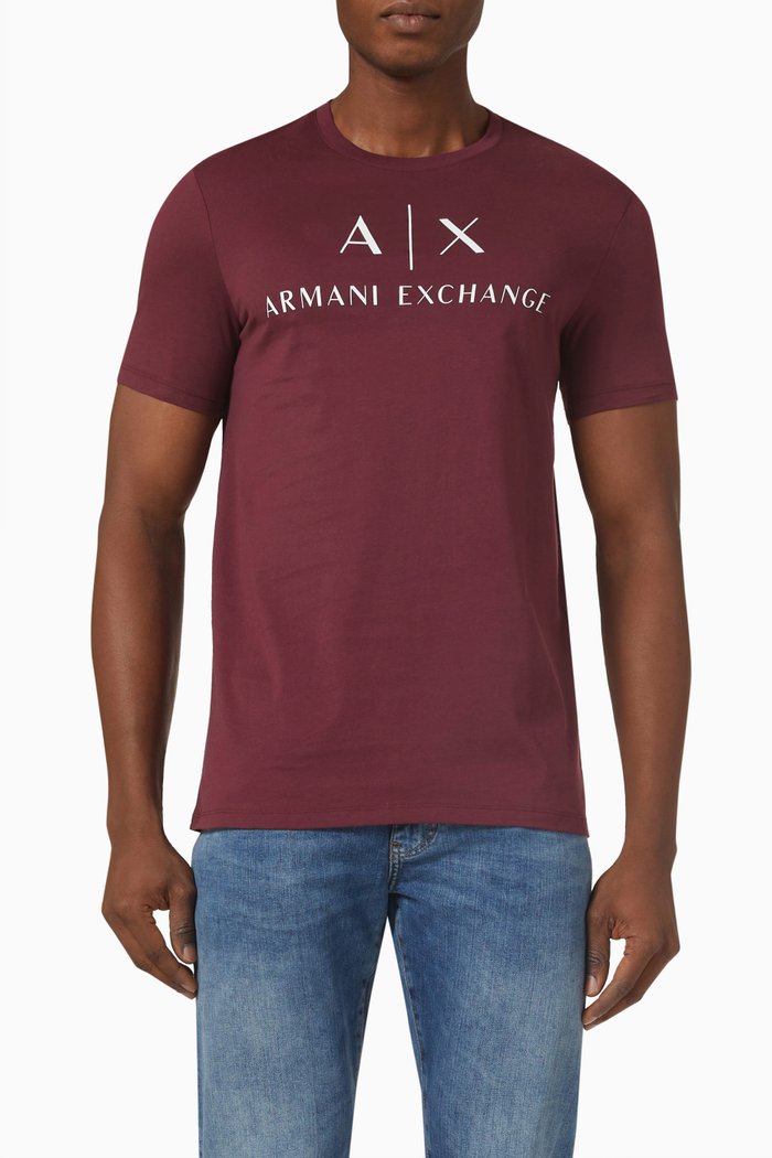 

Logo Print Crewneck T-shirt, Burgundy