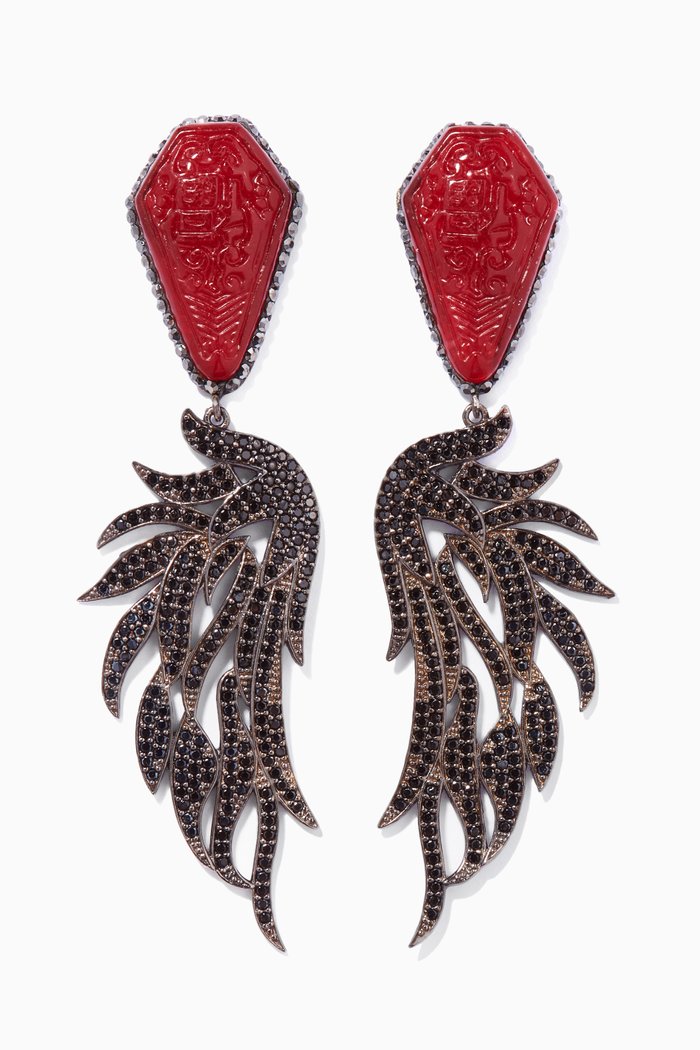 

Burgundy Jade Earrings, Red
